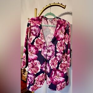 Isaac Mizrahi Pink and Purple soft Cardigan. Size 1X.